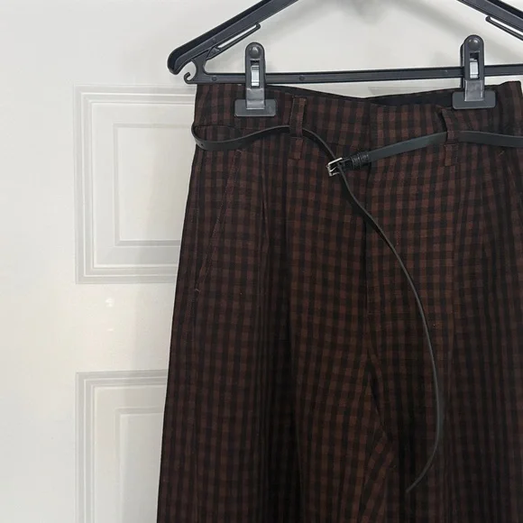 Brand New Fabrique Mariana Catta Checked Wide Leg Merino Wool Pant - Picture 3 of 4